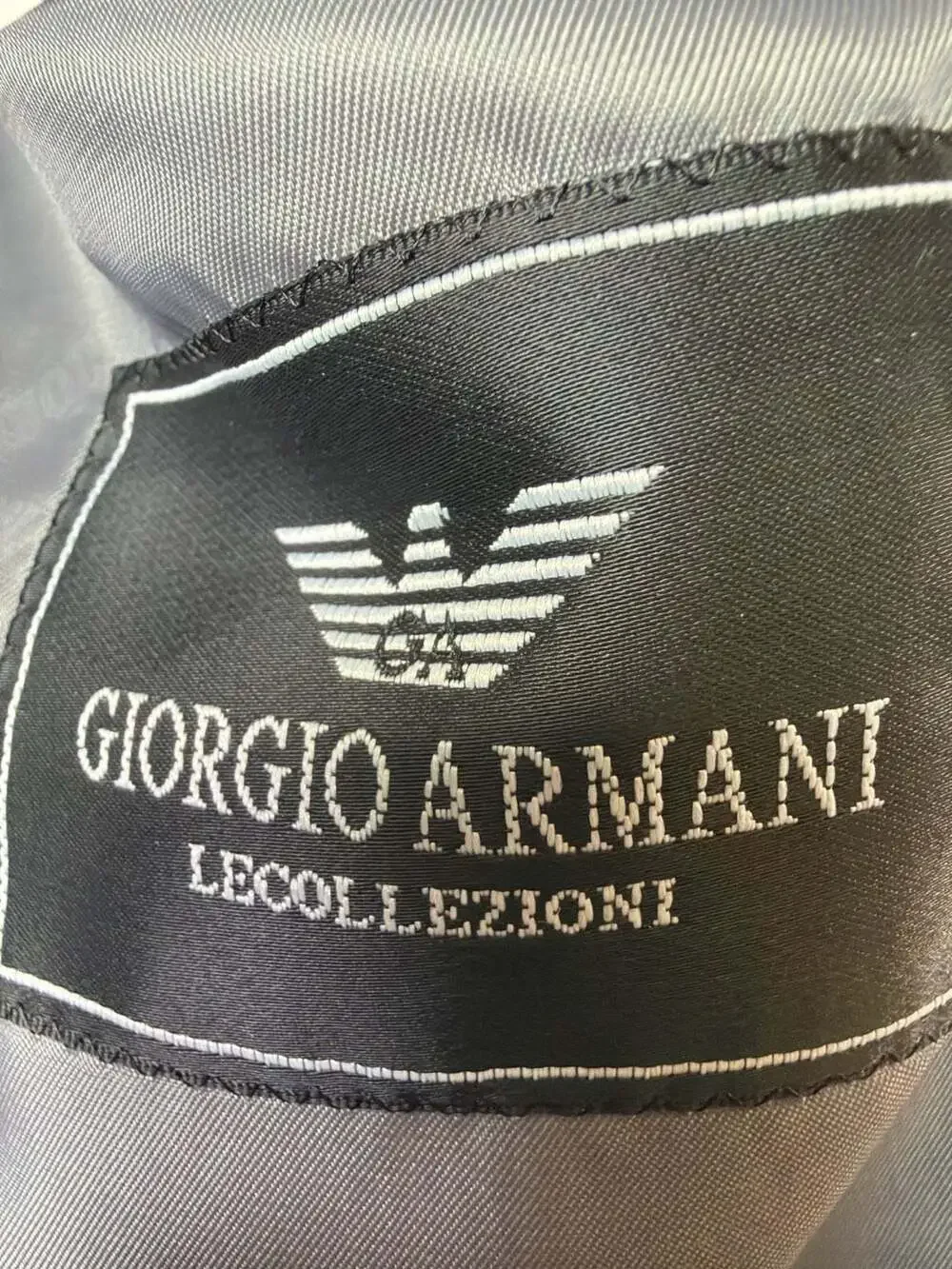 Giorgio Armani Le Collezioni Grey Plaid Two-Button Suit Jacket Blazer